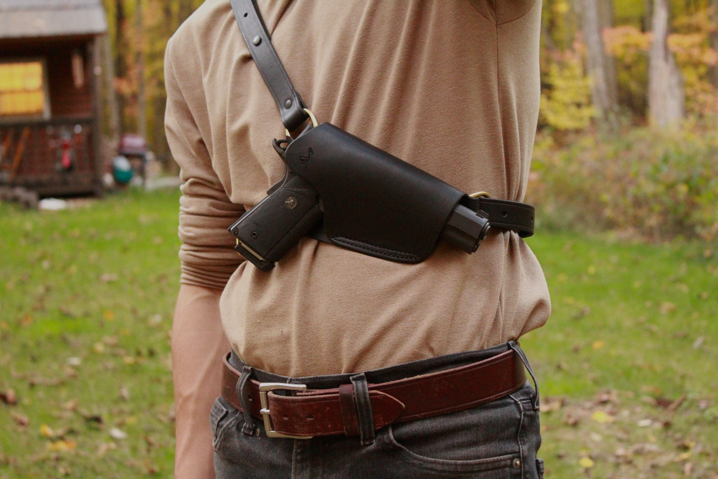 19/11 Frame Shoulder Rig , shoulder holster, closeup