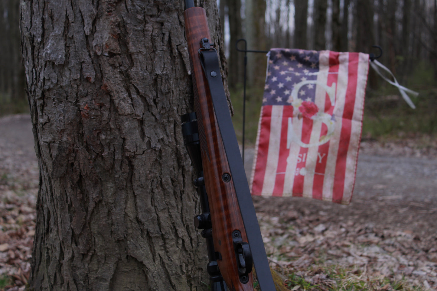 Classic Gun Sling, rifle sling, black, on gun