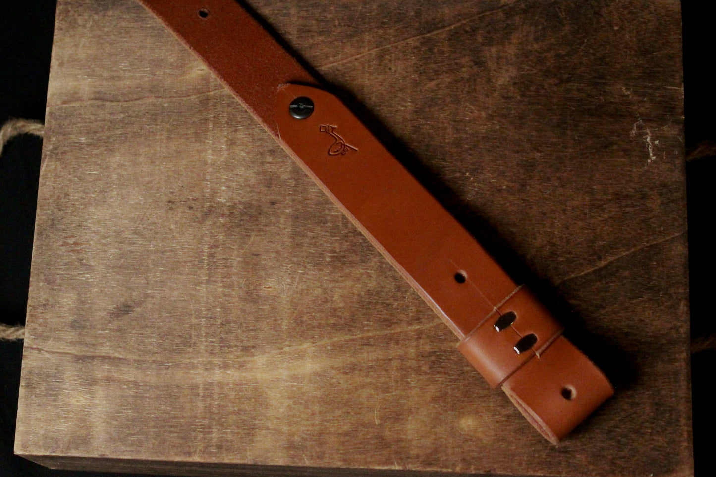 Classic Gun Sling, rifle sling, brown, top view, bottom