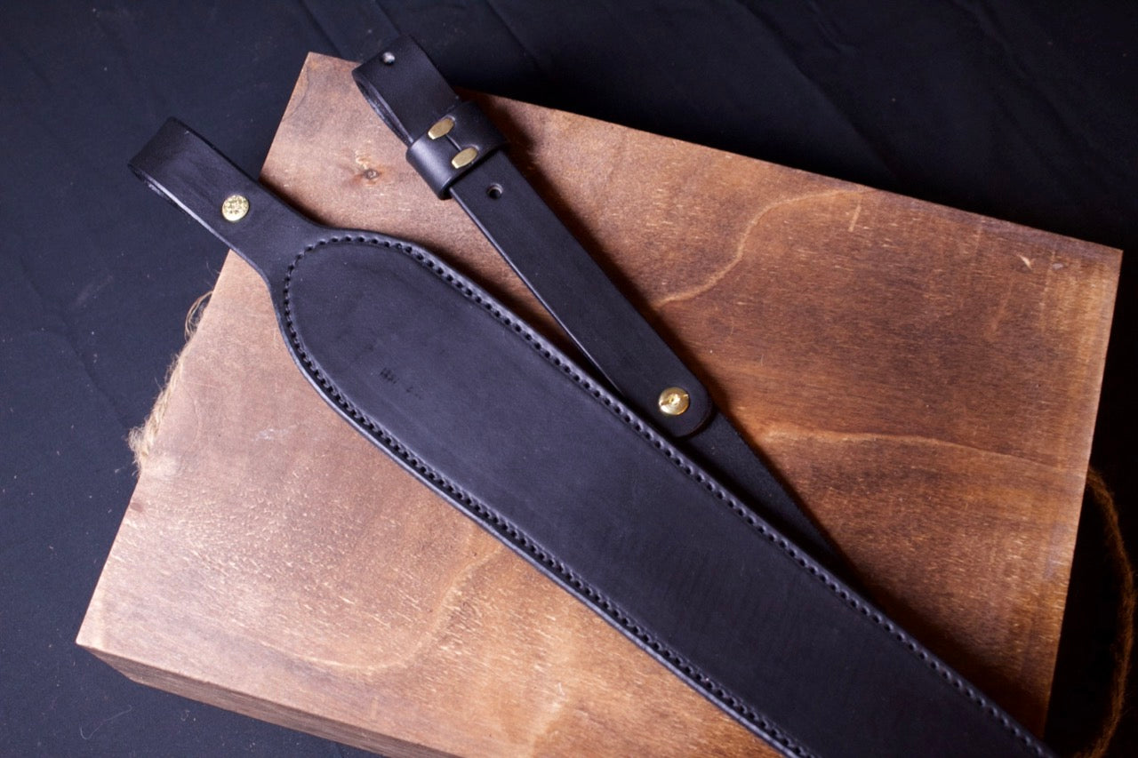 Padded Gun Strap, padded rifle sling, black, top view
