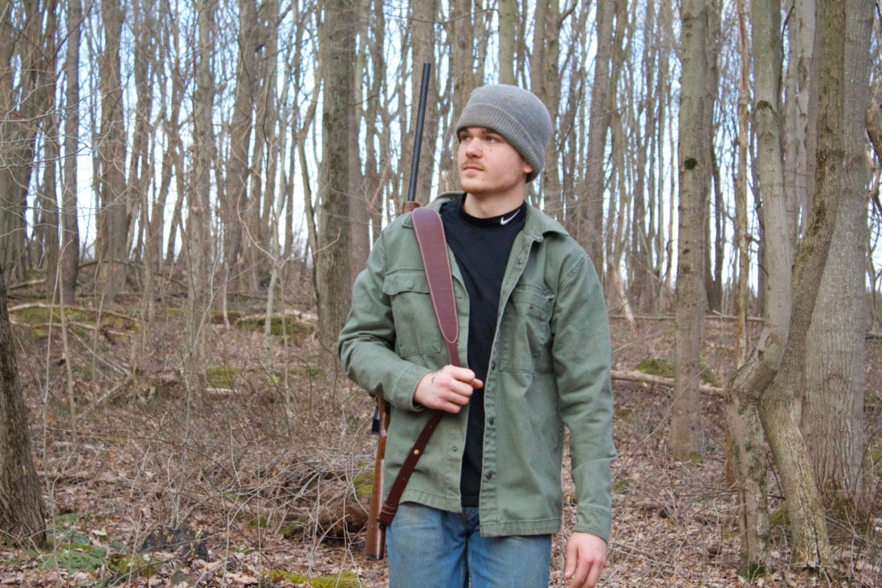 Padded Gun Strap, padded rifle sling, brown, carrying