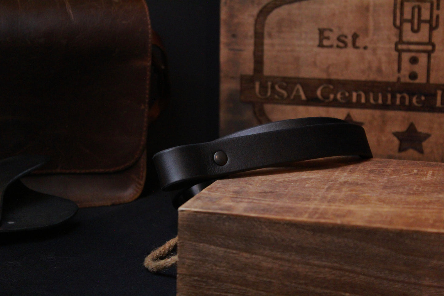 Black Classic leather gun sling - classic leather gun strap, classic leather rifle sling, classic leather rifle strap - assorted colors