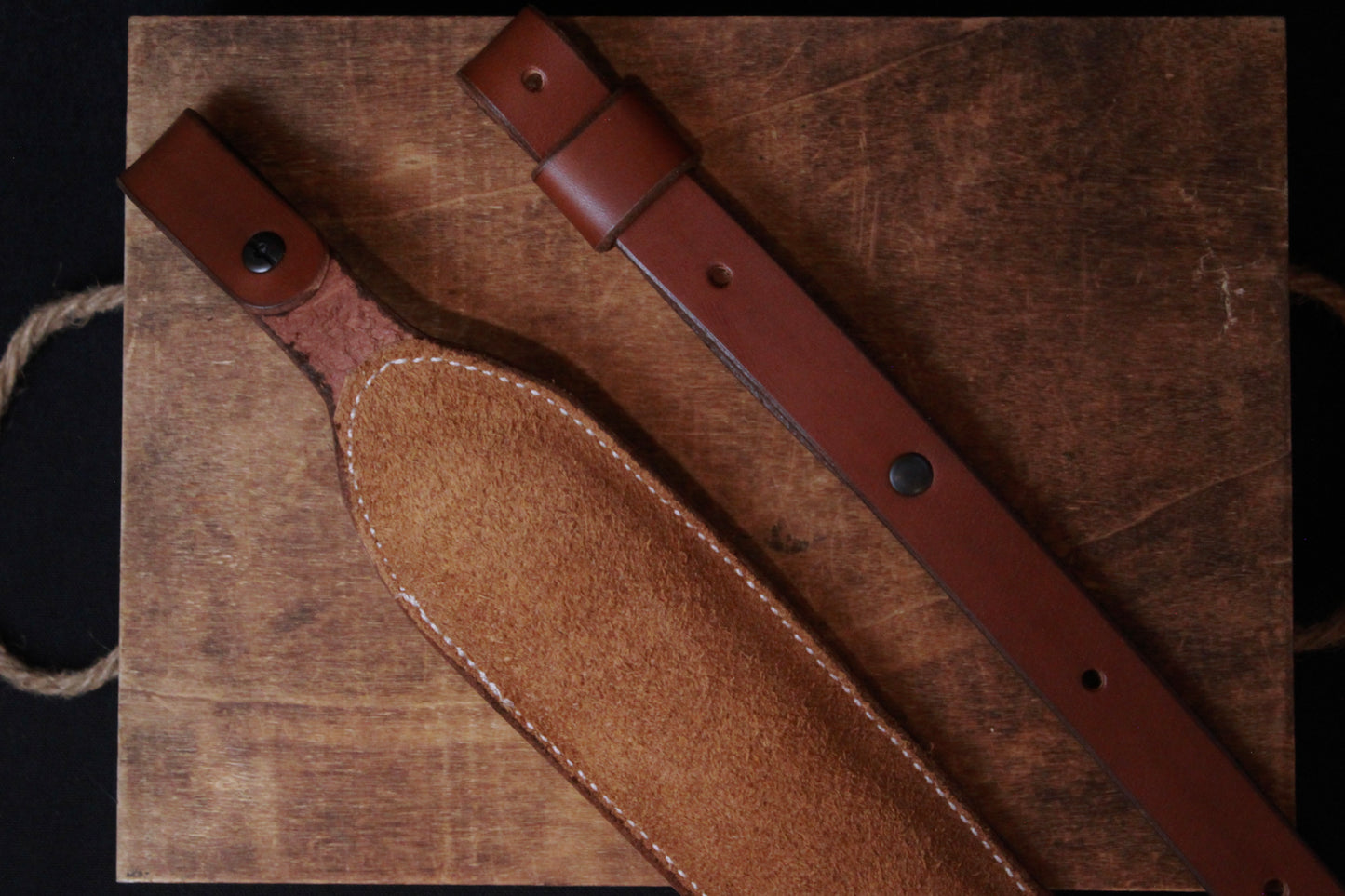 brown padded leather rifle sling - brown padded leather rifle strap - brown padded leather gun sling - brown padded leather rifle strap - back
