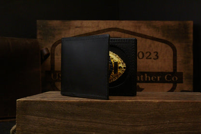 Police Badge Wallet, black, front view side
