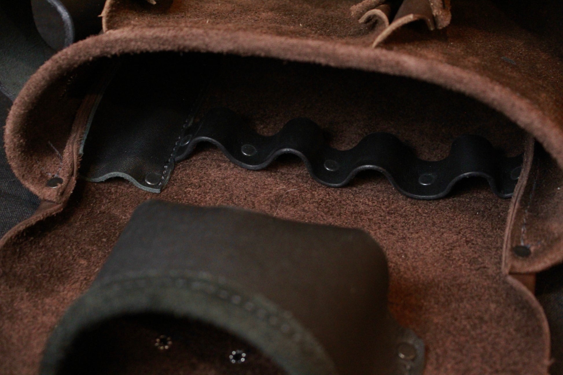 leather Tool Bag, brown, inside view